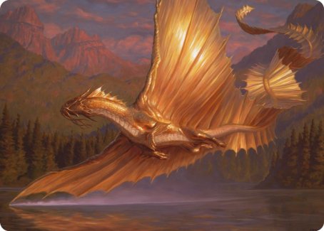 Adult Gold Dragon Art Card [Dungeons & Dragons: Adventures in the Forgotten Realms Art Series] | I Want That Stuff Brandon