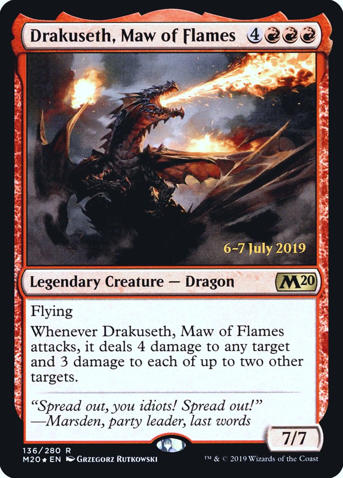 Drakuseth, Maw of Flames [Core Set 2020 Prerelease Promos] | I Want That Stuff Brandon