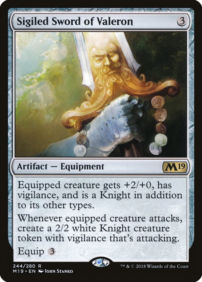 Sigiled Sword of Valeron [Core Set 2019] | I Want That Stuff Brandon