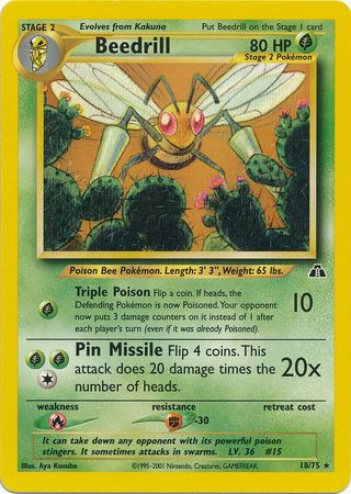 Beedrill (18/75) [Neo Discovery Unlimited] | I Want That Stuff Brandon