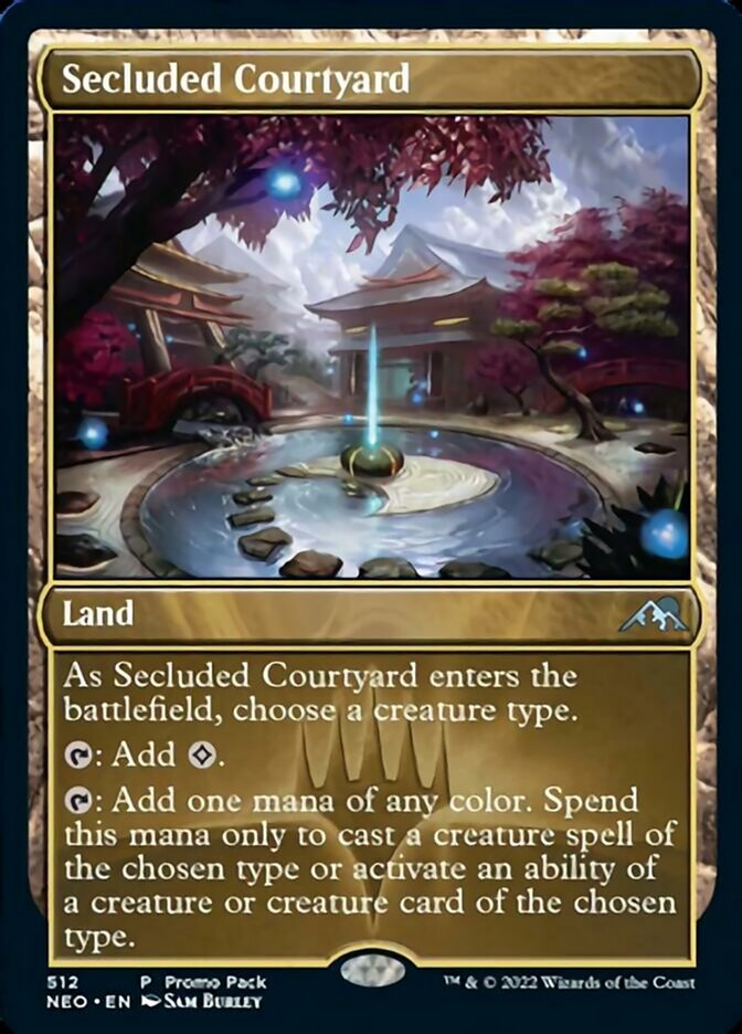 Secluded Courtyard (Promo Pack) [Kamigawa: Neon Dynasty Promos] | I Want That Stuff Brandon