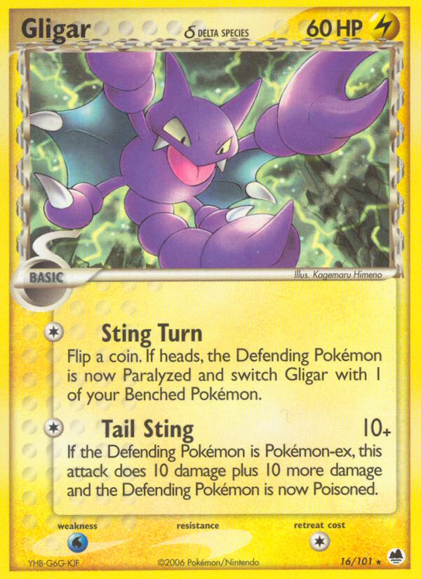 Gligar (16/101) (Delta Species) [EX: Dragon Frontiers] | I Want That Stuff Brandon