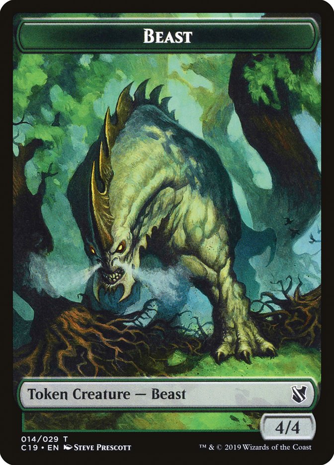 Beast (014) // Wurm Double-Sided Token [Commander 2019 Tokens] | I Want That Stuff Brandon