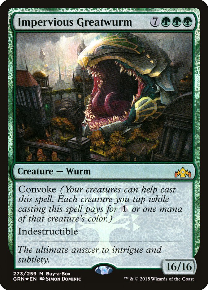 Impervious Greatwurm (Buy-A-Box) [Guilds of Ravnica] | I Want That Stuff Brandon