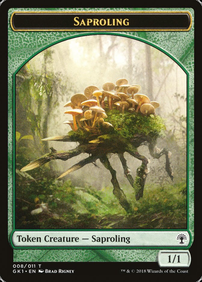 Saproling // Elf Knight Double-Sided Token [Guilds of Ravnica Guild Kit Tokens] | I Want That Stuff Brandon