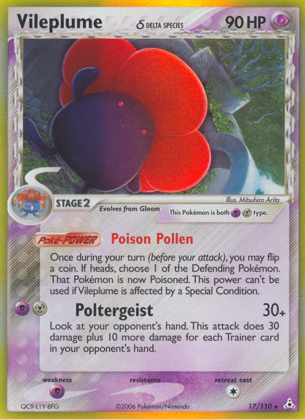 Vileplume (17/110) (Delta Species) [EX: Holon Phantoms] | I Want That Stuff Brandon