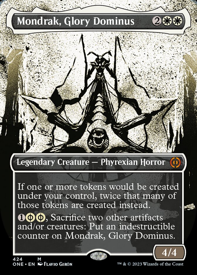 Mondrak, Glory Dominus (Borderless Ichor Step-and-Compleat Foil) [Phyrexia: All Will Be One] | I Want That Stuff Brandon