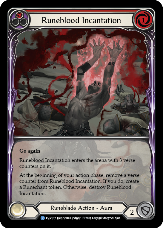 Runeblood Incantation (Red) [EVR107] (Everfest)  1st Edition Extended Art Rainbow Foil | I Want That Stuff Brandon