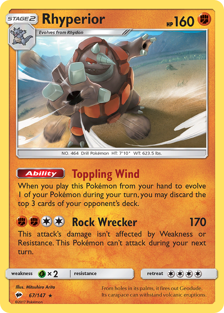 Rhyperior (67/147) [Sun & Moon: Burning Shadows] | I Want That Stuff Brandon