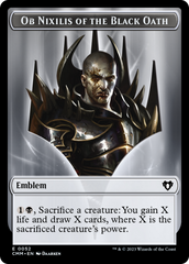 Clue // Ob Nixilis of the Black Oath Emblem Double-Sided Token [Commander Masters Tokens] | I Want That Stuff Brandon