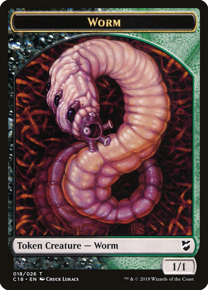 Cat Warrior // Worm Double-Sided Token [Commander 2018 Tokens] | I Want That Stuff Brandon