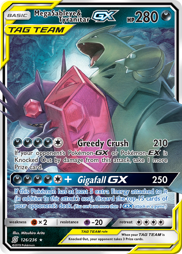 Mega Sableye & Tyranitar GX (126/236) [Sun & Moon: Unified Minds] | I Want That Stuff Brandon