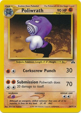 Poliwrath (28/75) [Neo Discovery Unlimited] | I Want That Stuff Brandon