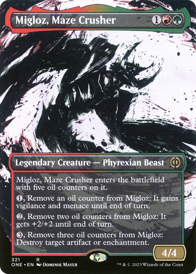 Migloz, Maze Crusher (Borderless Ichor) [Phyrexia: All Will Be One] | I Want That Stuff Brandon