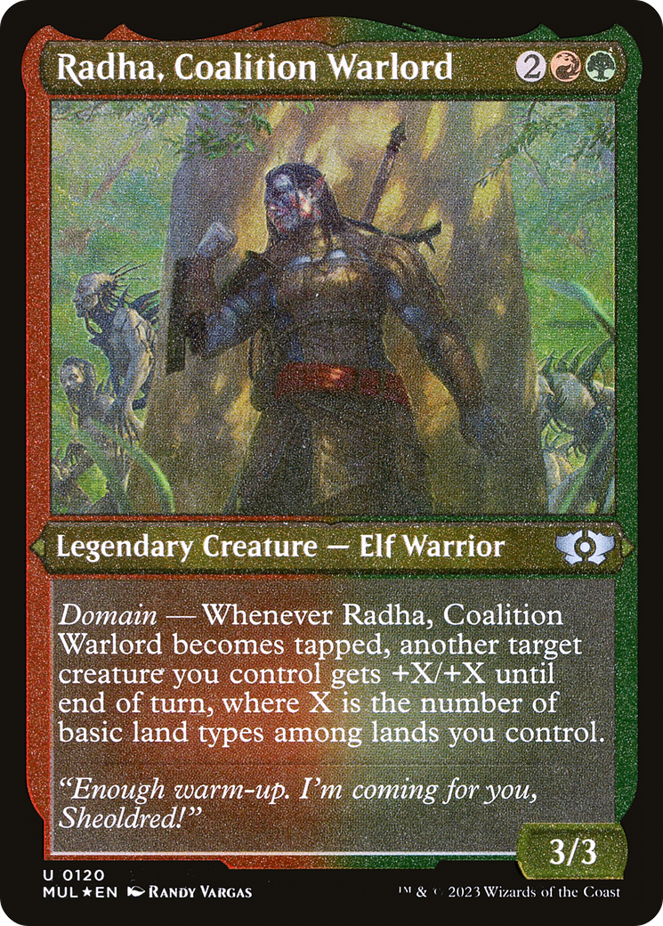 Radha, Coalition Warlord (Foil Etched) [Multiverse Legends] | I Want That Stuff Brandon