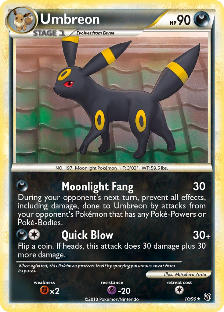 Umbreon (10/90) (Cracked Ice Holo) (Theme Deck Exclusive) [HeartGold & SoulSilver: Undaunted] | I Want That Stuff Brandon