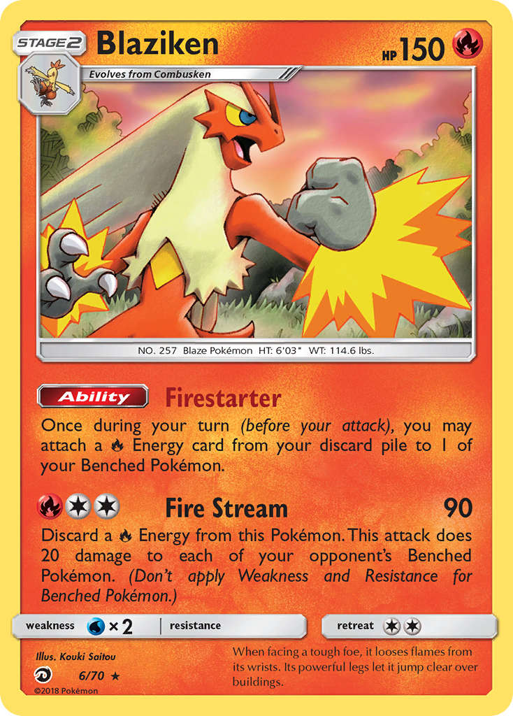 Blaziken (6/70) [Sun & Moon: Dragon Majesty] | I Want That Stuff Brandon