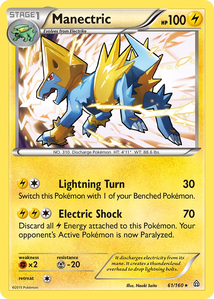 Manectric (61/160) (Theme Deck Exclusive) [XY: Primal Clash] | I Want That Stuff Brandon