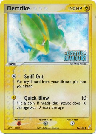 Electrike (52/100) (Stamped) [EX: Crystal Guardians] | I Want That Stuff Brandon