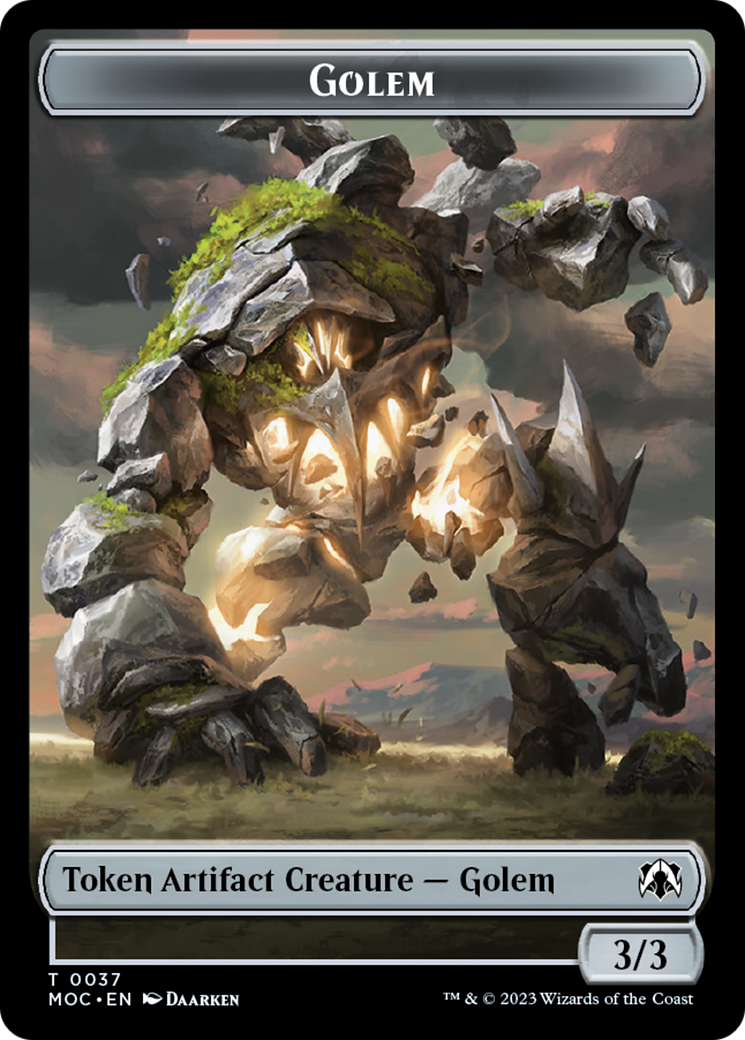 Golem // Blood Double-Sided Token [March of the Machine Commander Tokens] | I Want That Stuff Brandon