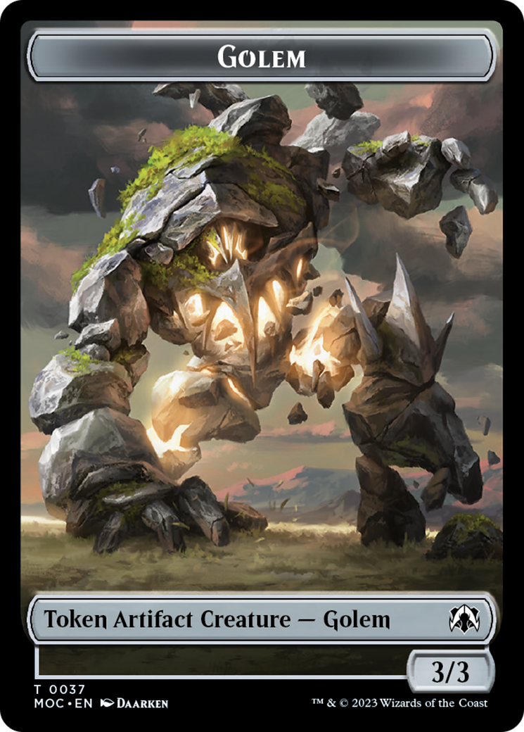 Golem // Clue Double-Sided Token [March of the Machine Commander Tokens] | I Want That Stuff Brandon