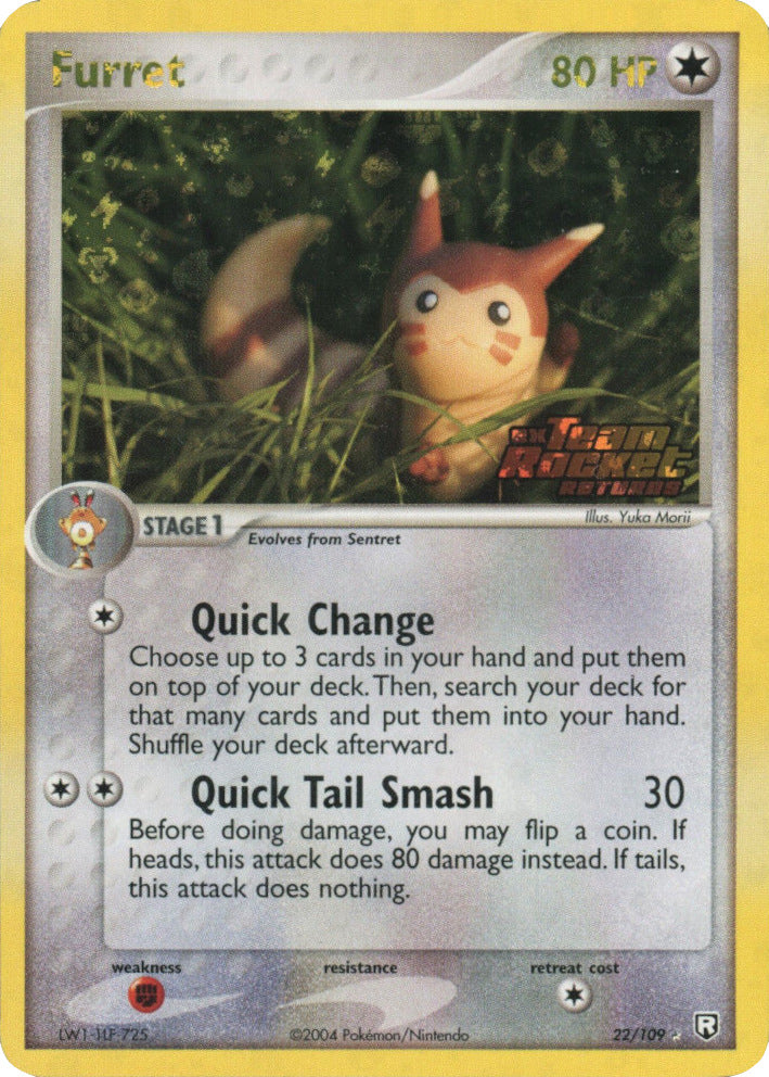 Furret (22/109) (Stamped) [EX: Team Rocket Returns] | I Want That Stuff Brandon