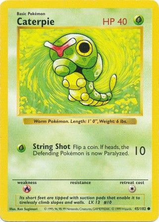 Caterpie (45/102) [Base Set Shadowless Unlimited] | I Want That Stuff Brandon