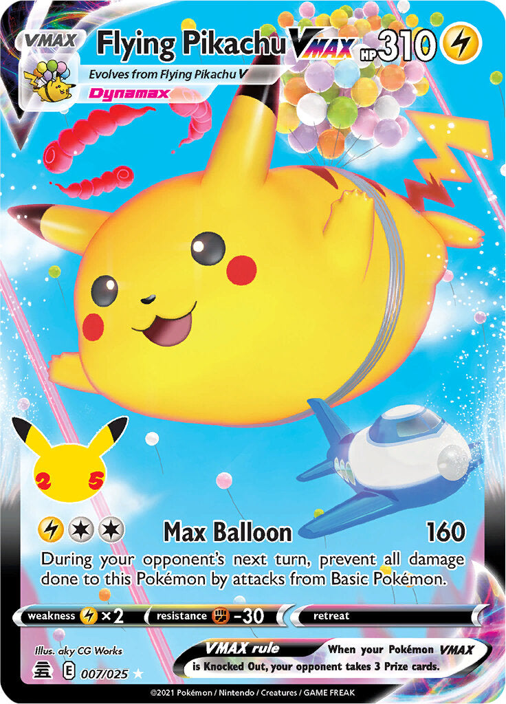 Flying Pikachu VMAX (007/025) [Celebrations: 25th Anniversary] | I Want That Stuff Brandon
