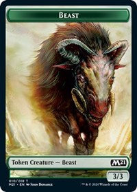 Beast // Knight Double-Sided Token [Core Set 2021 Tokens] | I Want That Stuff Brandon