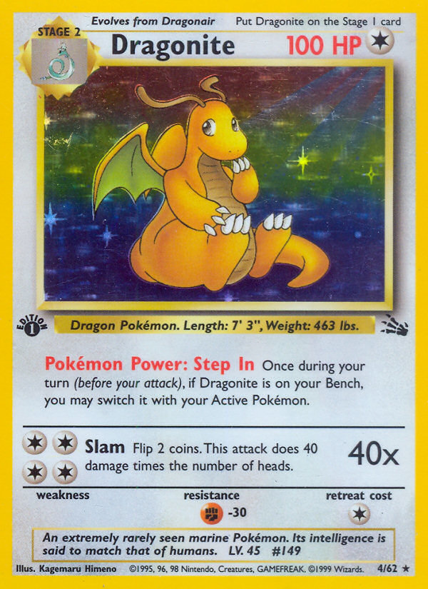 Dragonite (4/62) [Fossil 1st Edition] | I Want That Stuff Brandon