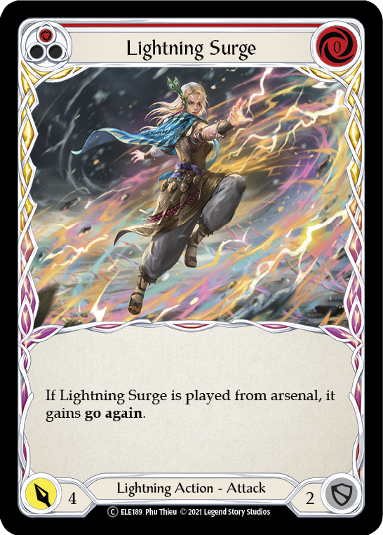 Lightning Surge (Red) [U-ELE189] Unlimited Rainbow Foil | I Want That Stuff Brandon