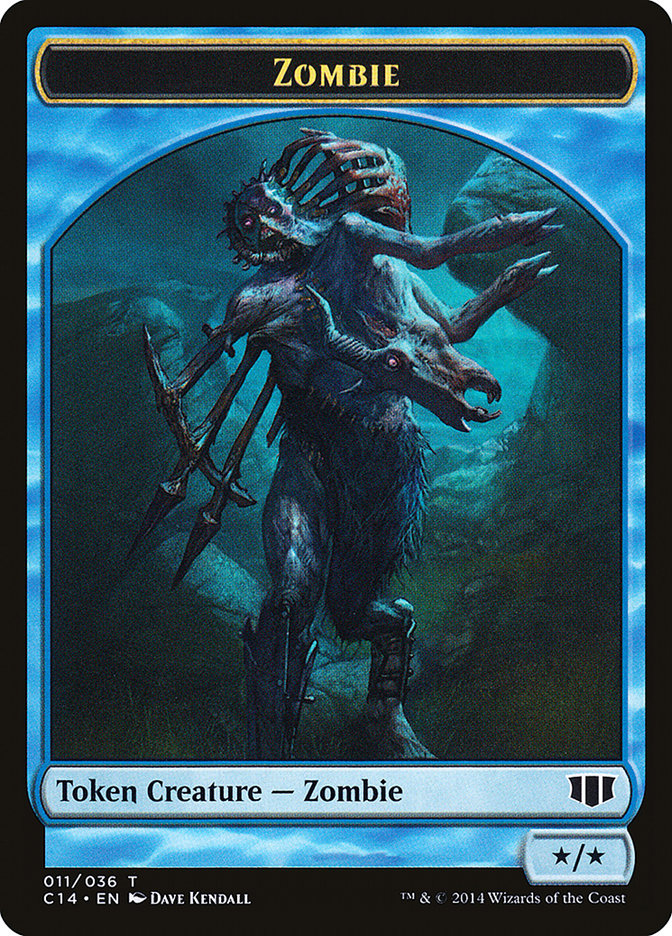 Whale // Zombie (011/036) Double-Sided Token [Commander 2014 Tokens] | I Want That Stuff Brandon