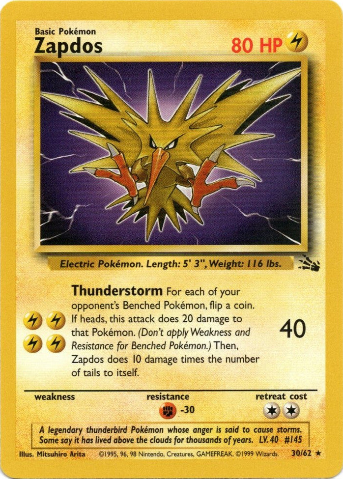 Zapdos (30/62) [Fossil Unlimited] | I Want That Stuff Brandon