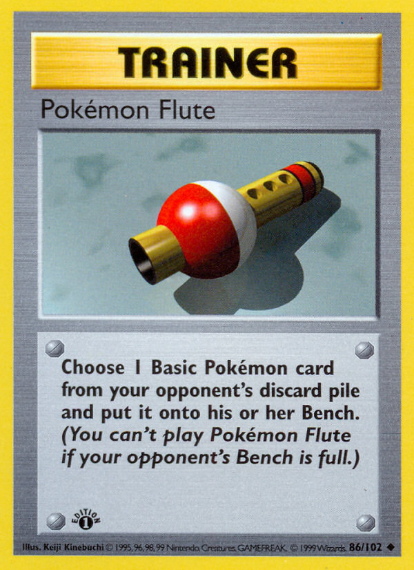 Pokemon Flute (86/102) (Shadowless) [Base Set 1st Edition] | I Want That Stuff Brandon