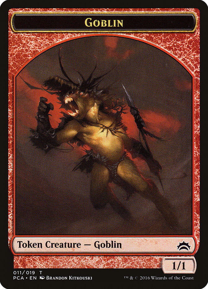 Saproling // Goblin Double-Sided Token [Planechase Anthology Tokens] | I Want That Stuff Brandon