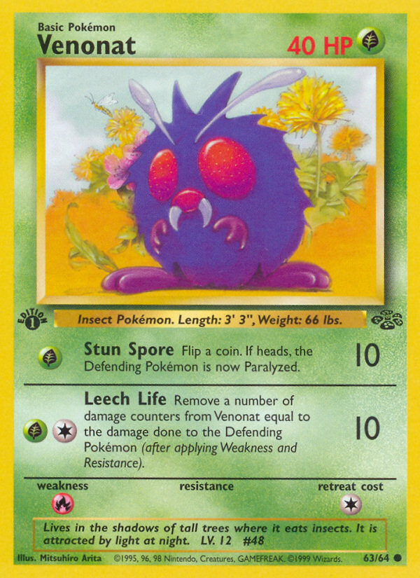 Venonat (63/64) [Jungle 1st Edition] | I Want That Stuff Brandon