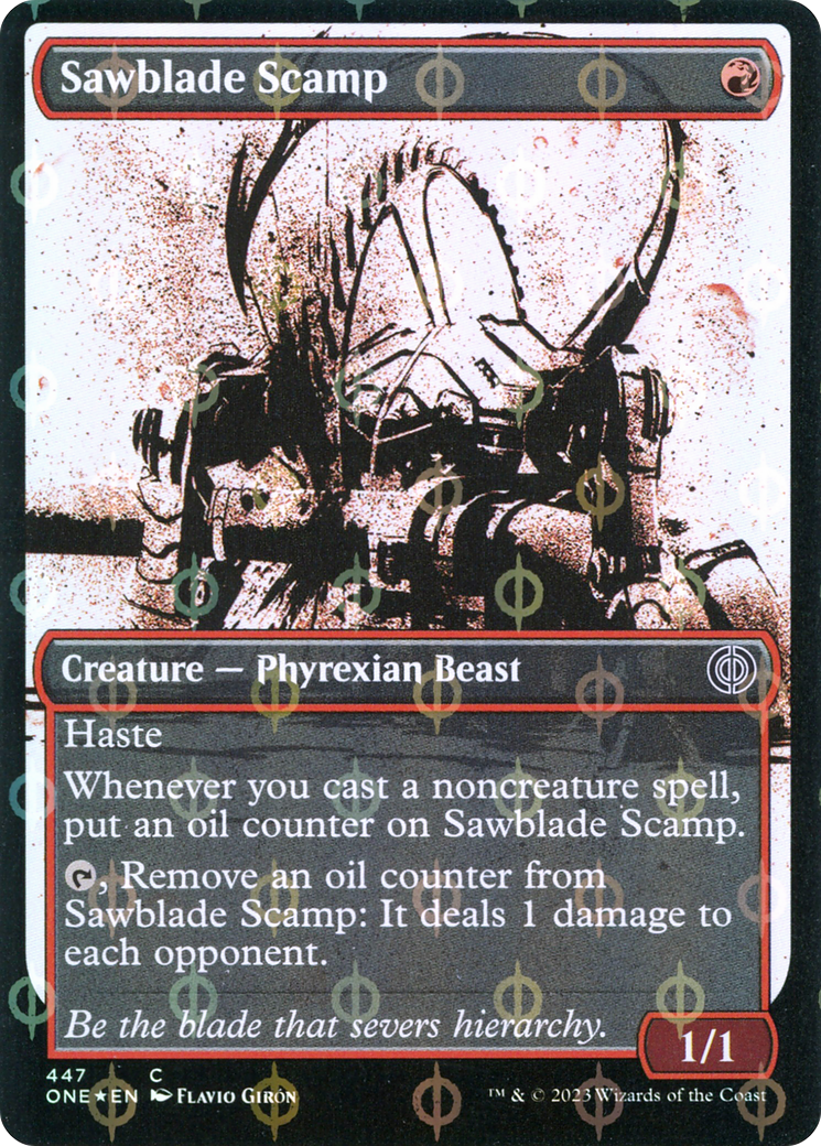 Sawblade Scamp (Showcase Ichor Step-and-Compleat Foil) [Phyrexia: All Will Be One] | I Want That Stuff Brandon