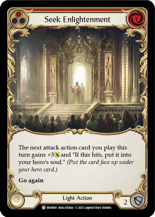 Seek Enlightenment (Red) (Rainbow Foil) [MON081-RF] 1st Edition Rainbow Foil | I Want That Stuff Brandon