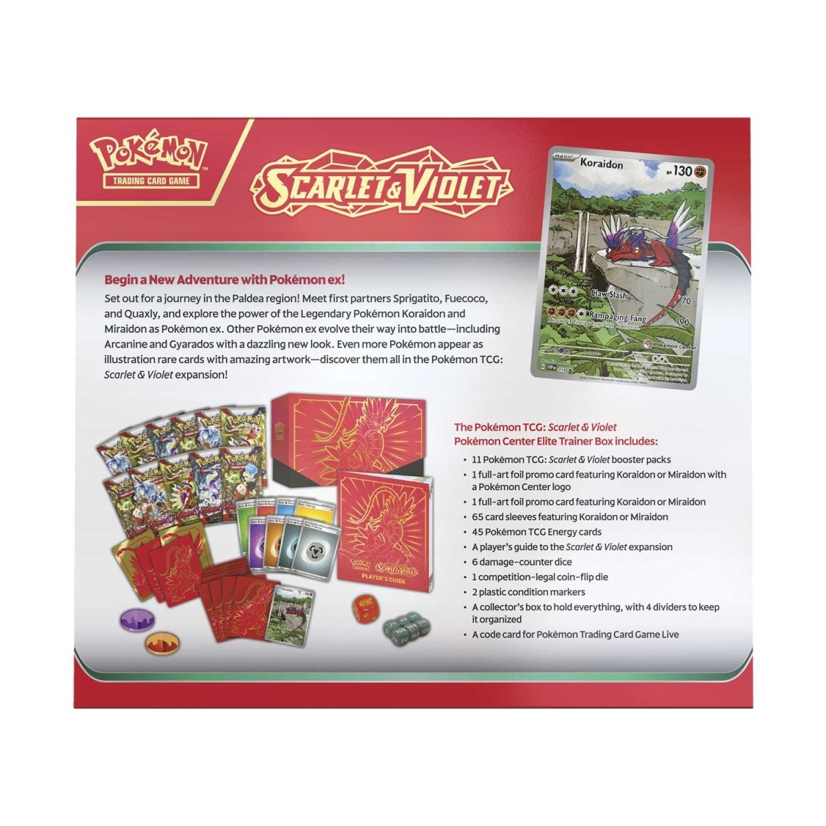 Scarlet & Violet - Elite Trainer Box (Koraidon) (Pokemon Center Exclusive) | I Want That Stuff Brandon