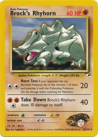 Brock's Rhyhorn (22/132) [Gym Heroes Unlimited] | I Want That Stuff Brandon