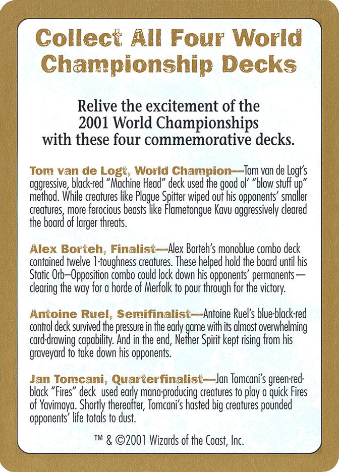 2001 World Championships Ad [World Championship Decks 2001] | I Want That Stuff Brandon