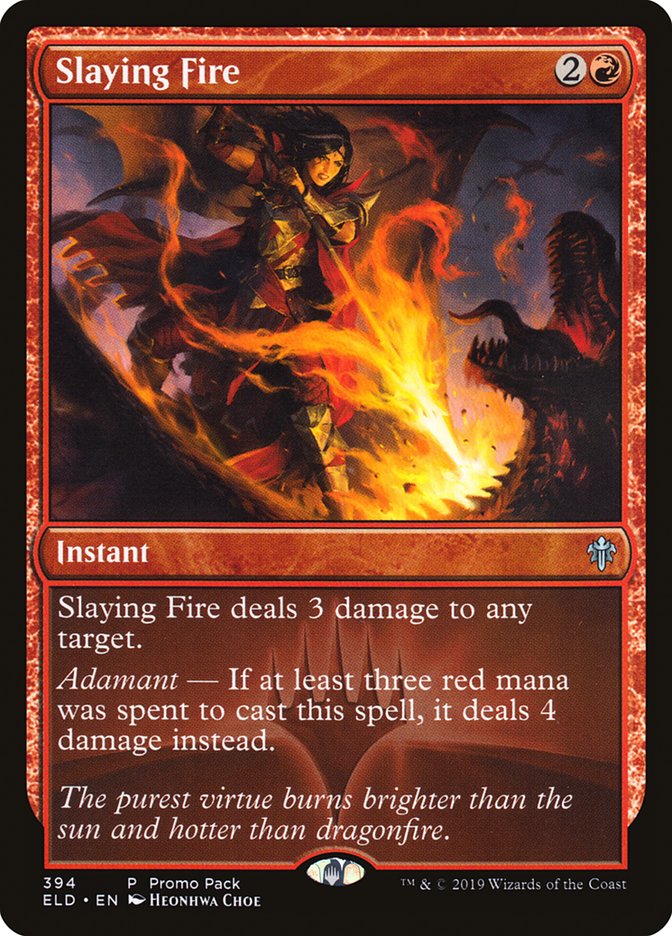 Slaying Fire (Promo Pack) [Throne of Eldraine Promos] | I Want That Stuff Brandon