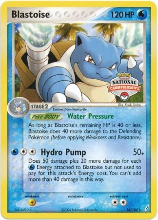 Blastoise (14/100) (National Championship Promo) [EX: Crystal Guardians] | I Want That Stuff Brandon