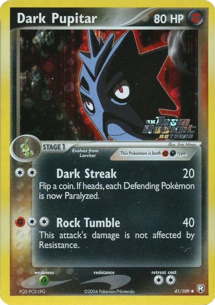 Dark Pupitar (41/109) (Stamped) [EX: Team Rocket Returns] | I Want That Stuff Brandon