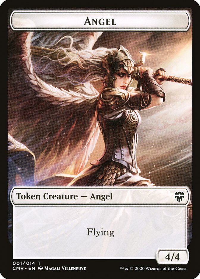 Angel // Salamander Warrior Double-Sided Token [Commander Legends Tokens] | I Want That Stuff Brandon