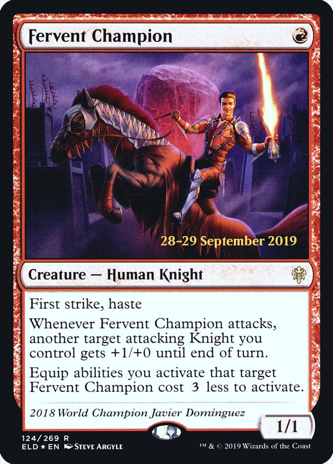 Fervent Champion [Throne of Eldraine Prerelease Promos] | I Want That Stuff Brandon