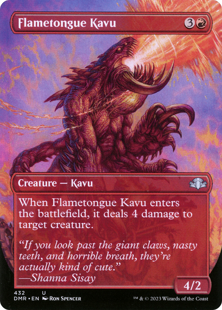 Flametongue Kavu (Borderless Alternate Art) [Dominaria Remastered] | I Want That Stuff Brandon