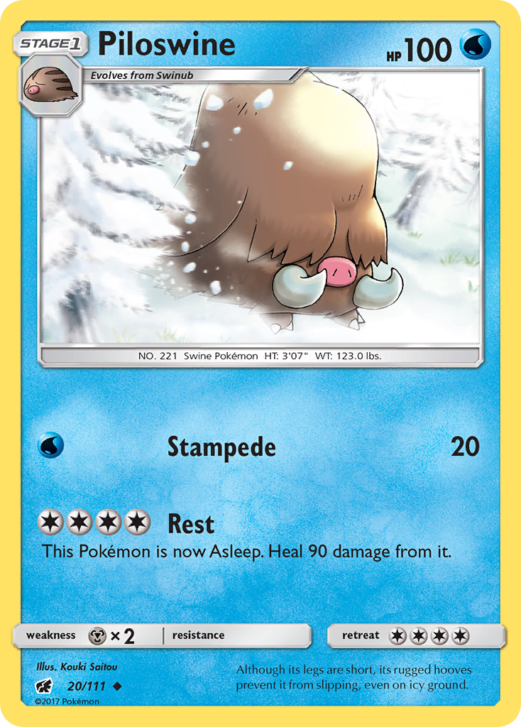 Piloswine (20/111) [Sun & Moon: Crimson Invasion] | I Want That Stuff Brandon