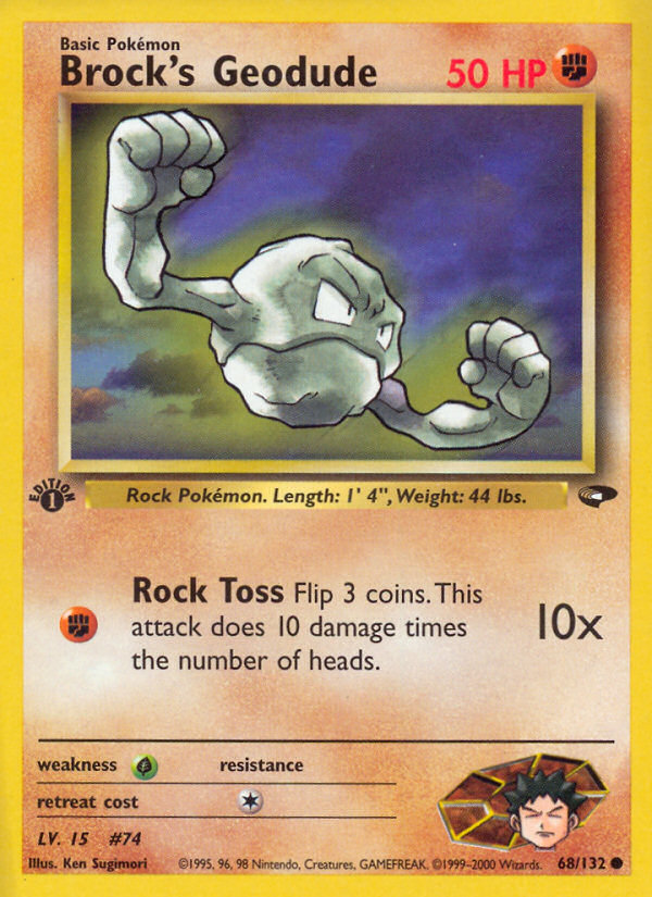 Brock's Geodude (68/132) [Gym Challenge 1st Edition] | I Want That Stuff Brandon