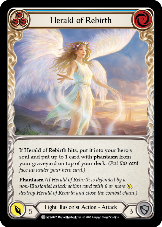 Herald of Rebirth (Blue) [MON022] 1st Edition Normal | I Want That Stuff Brandon